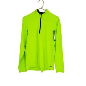 Champion Women's SZ S Running Duo Dry Max Quarter Zip Chartreuse Green NWT